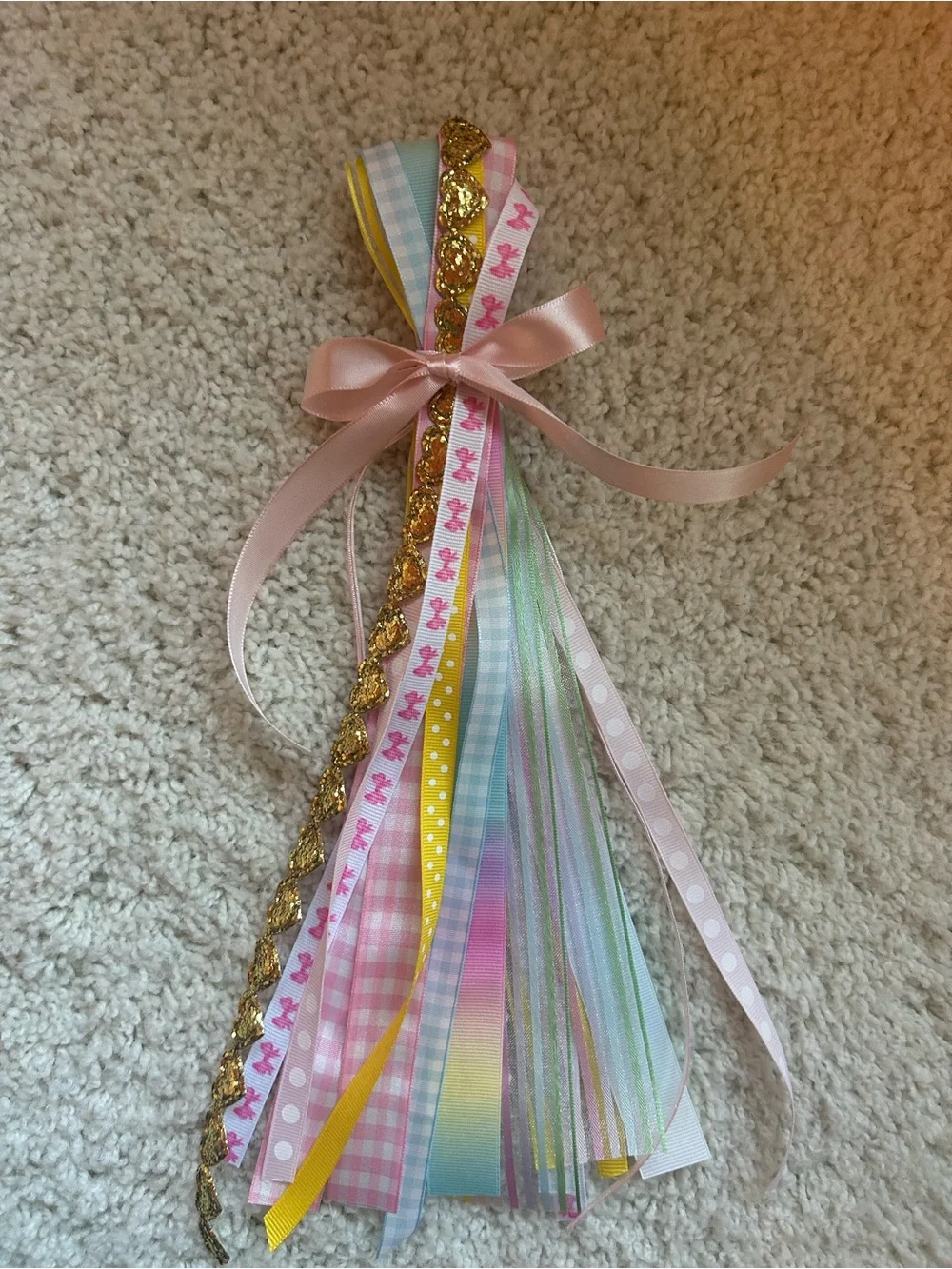 Pastel Ribbon Tassel Key/Bag Charm - Pink Multicolor